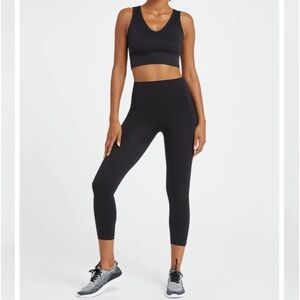 SPANX Look At Me Now Crop Leggings Black 1X Plus Size Everyday Elevated Basic